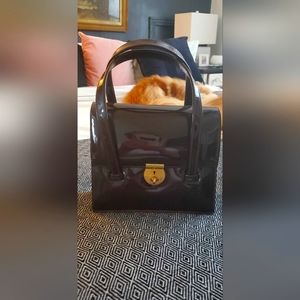 SOLD LOCALLY Vintage Patent Brown Handbag